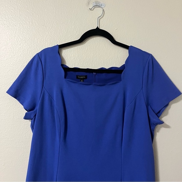 Talbots Royal Blue Mini DressAcallop collar Plus size 14 Business Casual office - Picture 5 of 6